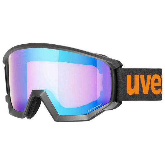 Uvex Athletic Cv Ski Goggles Black Mirror Blue Colorvision Orange/CAT2