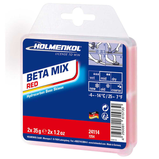 Holmenkol Betamix -4°c/-14°c Wax 2x35 Gr Red