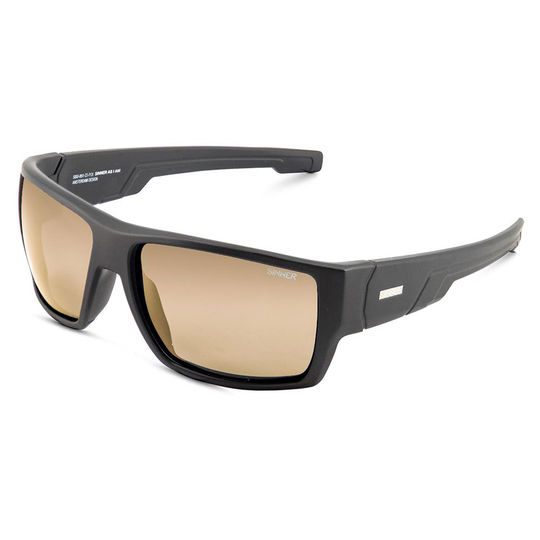 Sinner Morro Sunglasses Black Sintec Brown Gold Mirror/CAT3