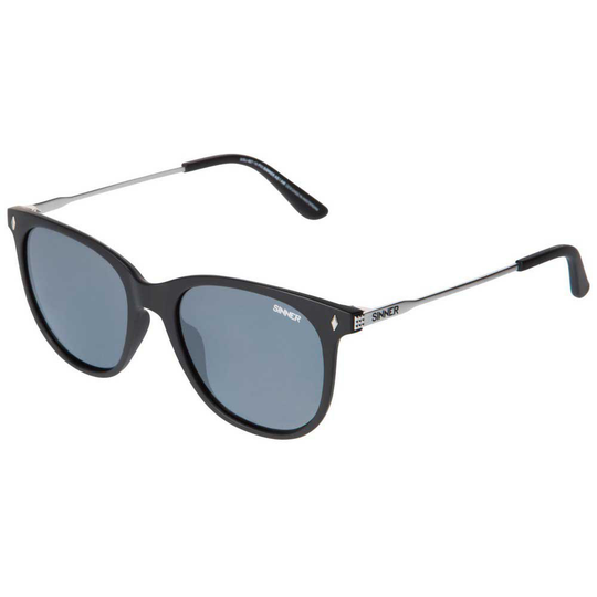 Sinner Jay Mirror Sunglasses Black,Silver Sintec Smoke Flash Mirror/CAT3