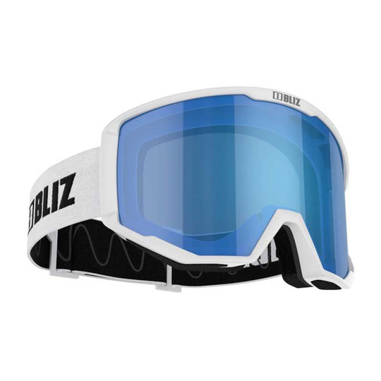 Bliz Spark Ski Goggles White Smoke With Blue Multicoating/CAT3
