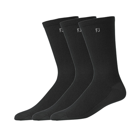 Fj Crew Black Pro Dry Golf Socks X3