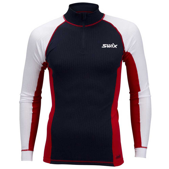 Swix Racex Zip Long Sleeve T-shirt White,Black S Man