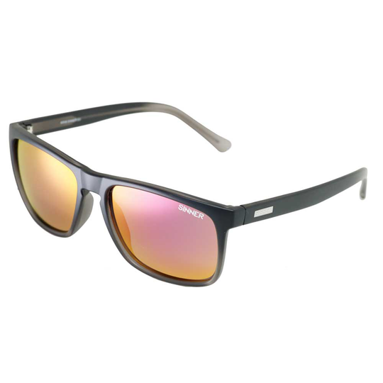 Sinner Oak Mirror Sunglasses Black Sintec Red Mirror/CAT3