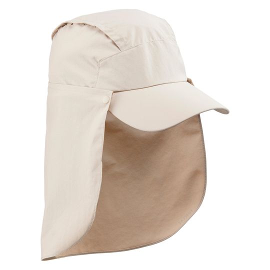 Anti-uv Cap With Removable Neck Protection - Beige
