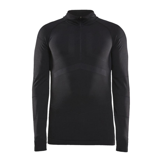 Active Intensity Zip Mens Baselayer Black Asphalt