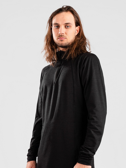 Palgero Fin Merino Zip Base Layer Top anthracite melange