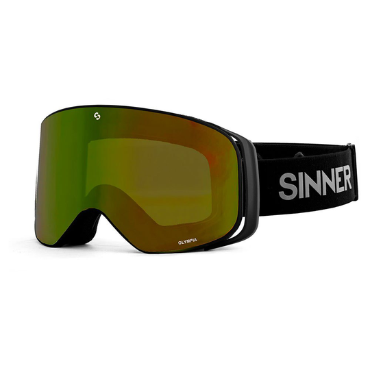Sinner Olympia Ski Goggles Golden Double Full Orange Mirror/ CAT3