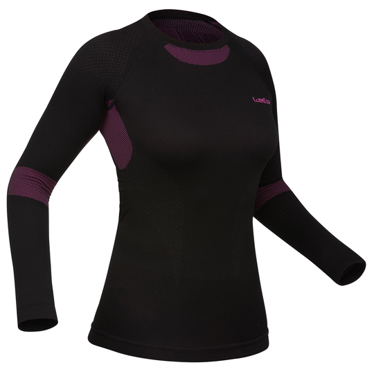 Women's Ski Base Layer Top - Bl 580 I-soft - Black/purple