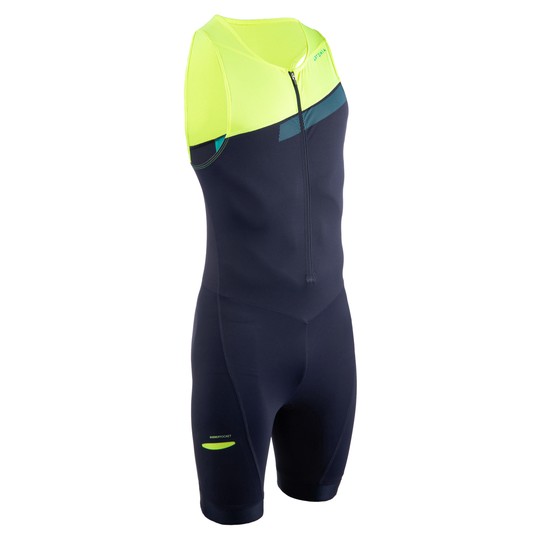 Men's Sd Short-distance Triathlon Trisuit - Navy Blue/yellow