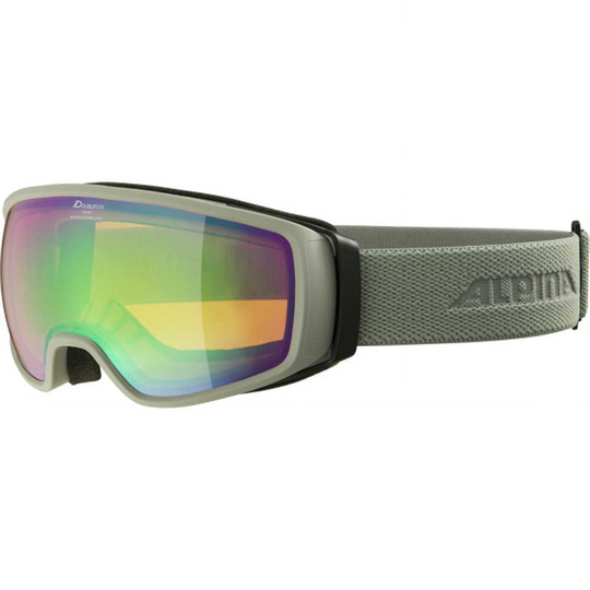 Alpina Double Jack Q Lite Ski Goggles Green,Grey Mirror Green/CAT2