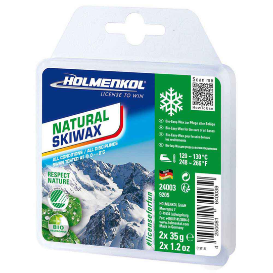 Holmenkol Natural Skiwax Bar 0°c/-8°c Wax 2x35 Gr White