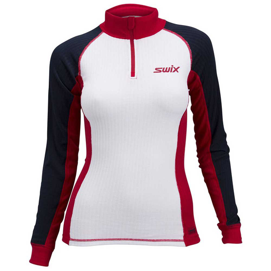 Swix Racex Zip Long Sleeve T-shirt Red,White,Blue XL Woman