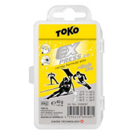 Toko Express Racing Rub-on 40g Hard Wax Yellow 0°C to -30°C