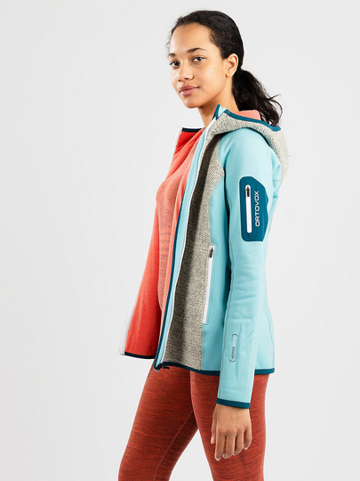 Ortovox Plus Classic Knit Hooded Fleece Jacket ice waterfall