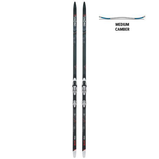 Adult Cross-country Skate Ski 900 Medium Camber + Bindings Xcelerator Rottefella