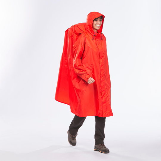 Hiking Rain Poncho - MT900 - 75l - Red - S/m
