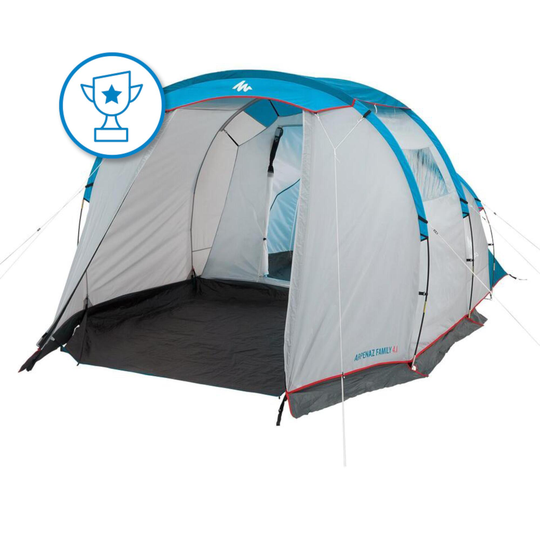 Camping Tent With Poles - Arpenaz 4.1 - 4 Person - 1 Bedroom