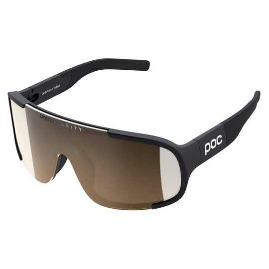 Poc Aspire Mid Sunglasses Black Brown / Silver Mirror/CAT2