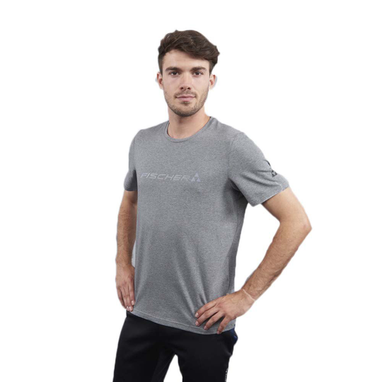 Fischer Big Logo Short Sleeve T-shirt Grey L Man