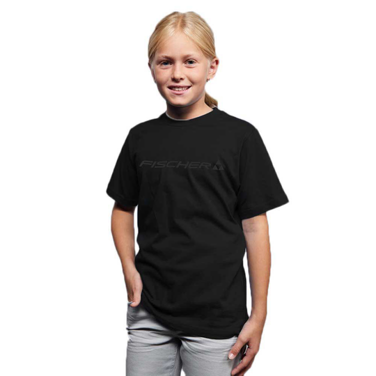 Fischer Big Logo Short Sleeve T-shirt Black 128 cm Boy
