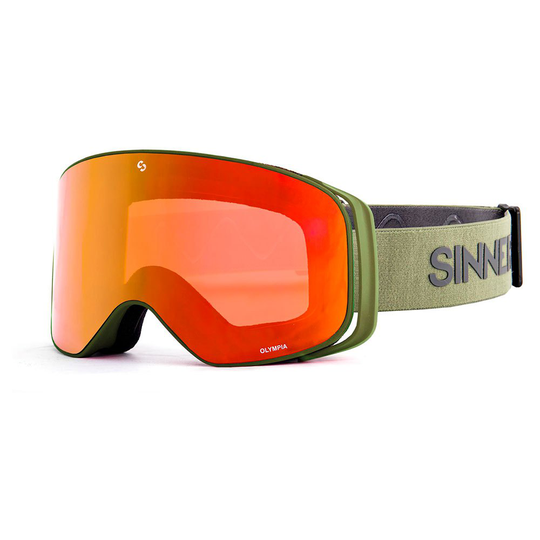 Sinner Olympia Ski Goggles Orange Double Full Red Mirror/ CAT3
