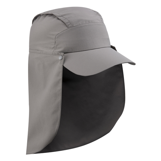 Anti-uv Cap With Removable Neck Protection - Grey