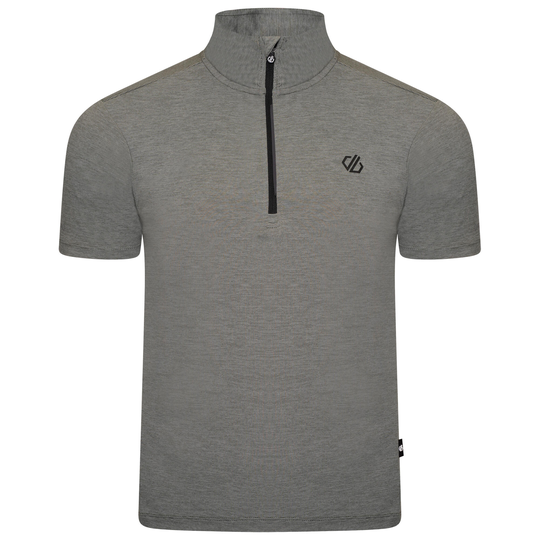Pedal It Out Men's Cycling 1/2 Zip Short Sleeve T-shirt - Agave Green Marl