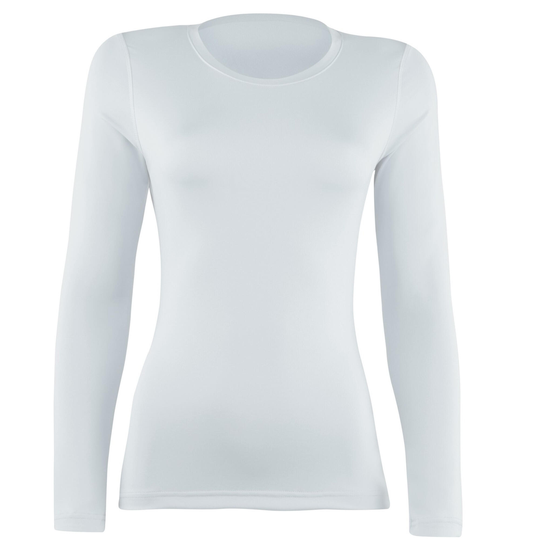 Womens/ladies Sports Baselayer Long Sleeve (pack Of 2) (white)