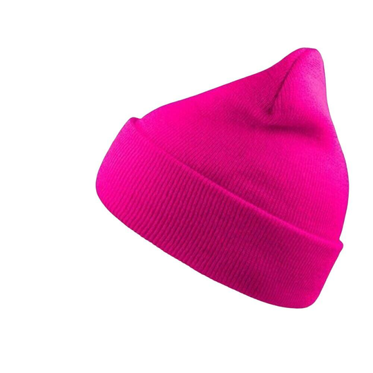 Wind Double Skin Beanie With Turn Up (fuchsia)