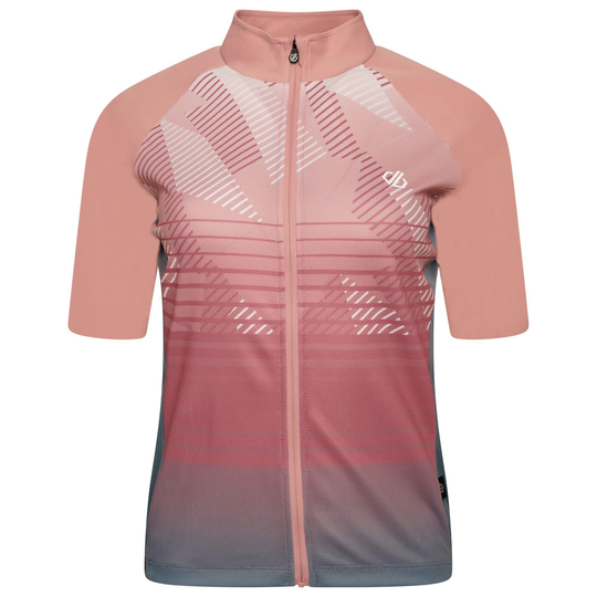 Aep Prompt Women's Fitness Short Sleeve Full Zip Jersey - Powder Pink