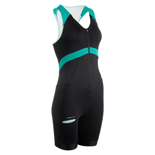 Women's Short-distance Sd Triathlon Trisuit - Black/green