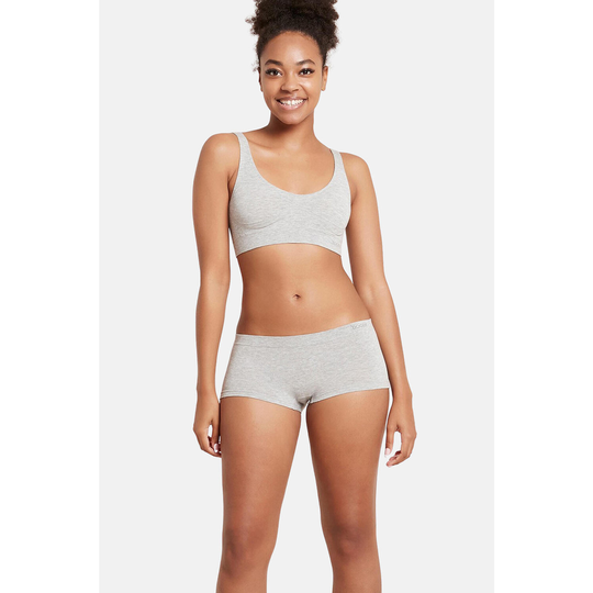 Boody Organic Bamboo Boyleg Brief Womens, Underwear Light Grey Marl