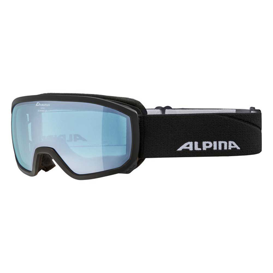 Alpina Scarabeo Jr Q-lite Ski Goggles Black Q-Lite Blue Spherical Lens/CAT3