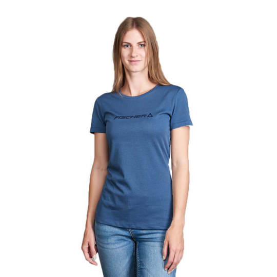 Fischer Big Logo Short Sleeve T-shirt Pink 40 Woman