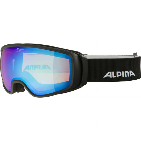 Alpina Double Jack Q Lite Ski Goggles Black Mirror Blue/CAT2