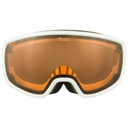 Alpina Double Jack Mag Q Lite Ski Goggles White Dobleflex/CAT1-3