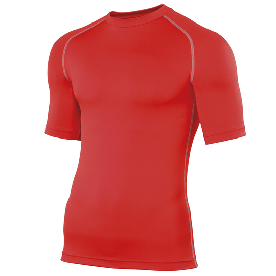 Mens Sports Base Layer Short Sleeve Tshirt (red)