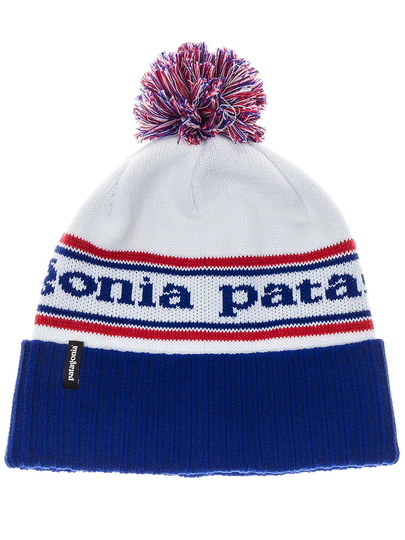 Patagonia Powder Town Beanie park stripe viking blue