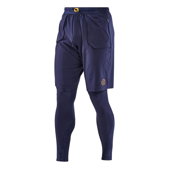 Skins Series-5 Men's T&r Long Tights - Navy Blue