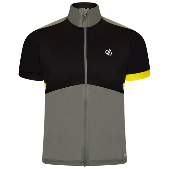 Protraction Ii Men's Cycling Full Zip Short Sleeve T-shirt - Agave Green / Black