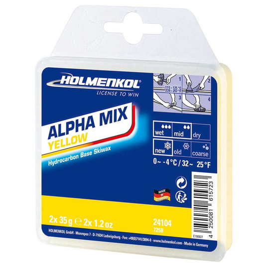 Holmenkol Alphamix 0°c/-4°c Wax 2x35 Gr Yellow