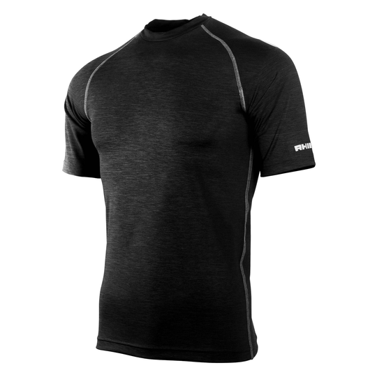 Mens Sports Base Layer Short Sleeve Tshirt (black Heather)