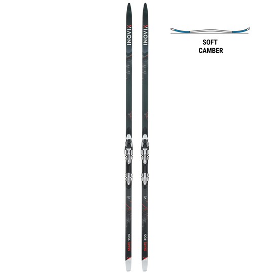 Adult Cross-country Skate Ski 900 Soft Camber + Bindings Rottefella Xcelerator