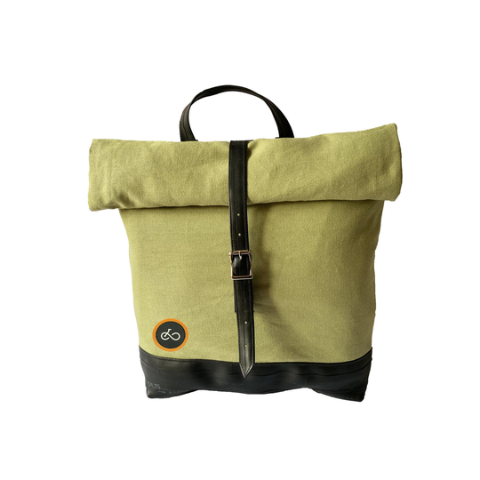 Organic Canvas And Inner Tube Rucksack - Green
