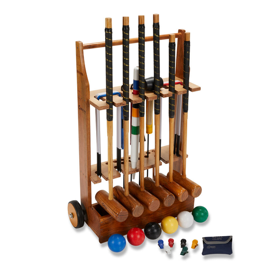 Pro Croquet Set 6 Player, With Wooden Trolley