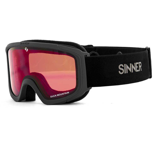 Sinner Duck Mountain Ski Goggles Black Double Full Red Mirror/ CAT3