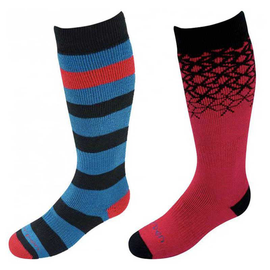Lorpen Merino Ski Kids Socks 2 Pairs Red,Blue EU 23-26 Boy