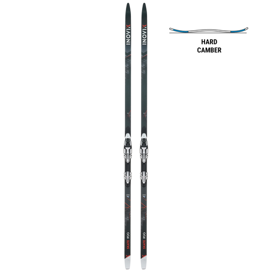 Adult Cross-country Skate Ski 900 Hard Camber + Bindings Rottefella Xcelerator