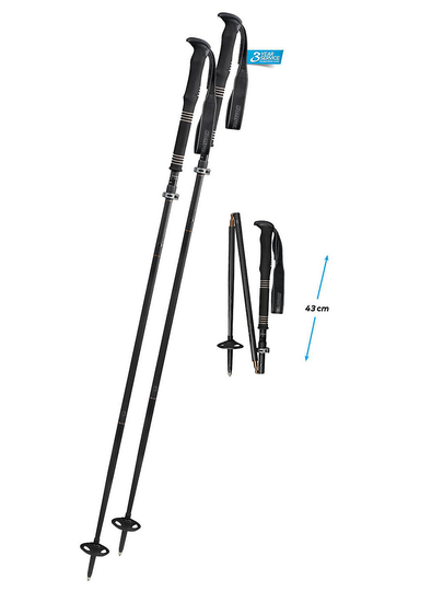 Komperdell Telescopic Poles 21Crbn FXP4 Expedition Vari 120-140mm Te black